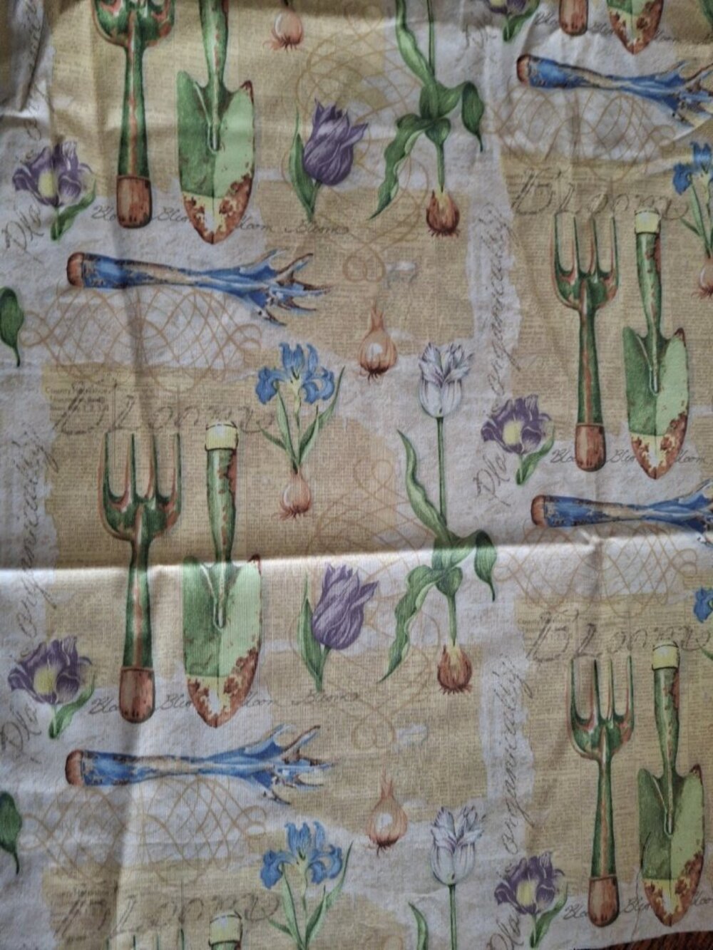 2.5 Yards Susan Winget Garden Words Tools Nature Thoughts Cotton Fabric CP48464